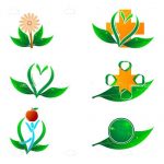 Abstract Plants and Flowers Icon Set